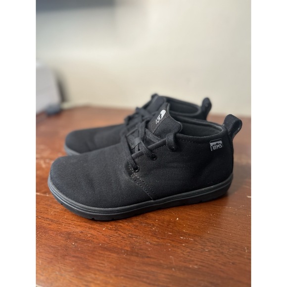 Lems Canvas Chukka Shoe Womens 8.5 Black Low Drop Barefoot Wide Toe Box Vegan - Picture 3 of 7